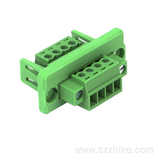 3.81MM solderless butt through-wall terminal block three-piece set